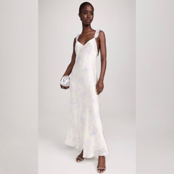 NWT LoveShackFancy Elizabella Lilac Pearl Maxi Dress - Picture 1 of 17